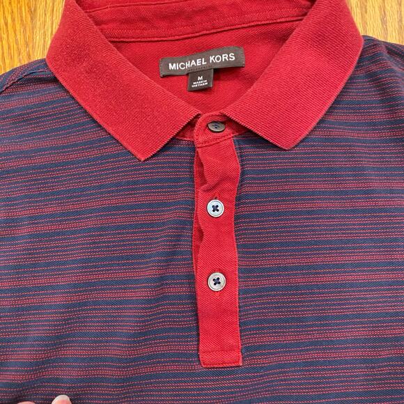 Michael Kors Polo Blue Red Striped Medium - Picture 5 of 7